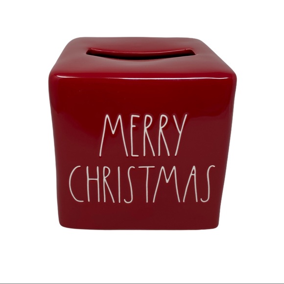 Rae Dunn MERRY CHRISTMAS Red Tissues Box - Picture 5 of 7